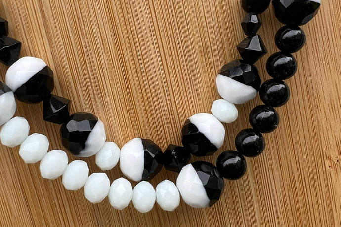 Black and White Necklace Times Two