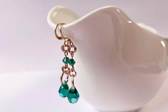 Vintage Jewellery Recreation Part 2 - Emerald Earrings - Affordable Jewellery Supplies