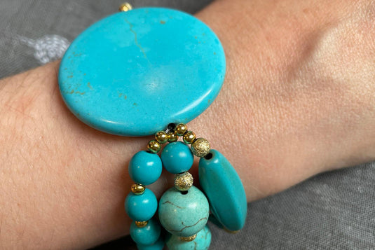 DIY Triple Strand Turquoise Stretch Bracelet - Affordable Jewellery Supplies