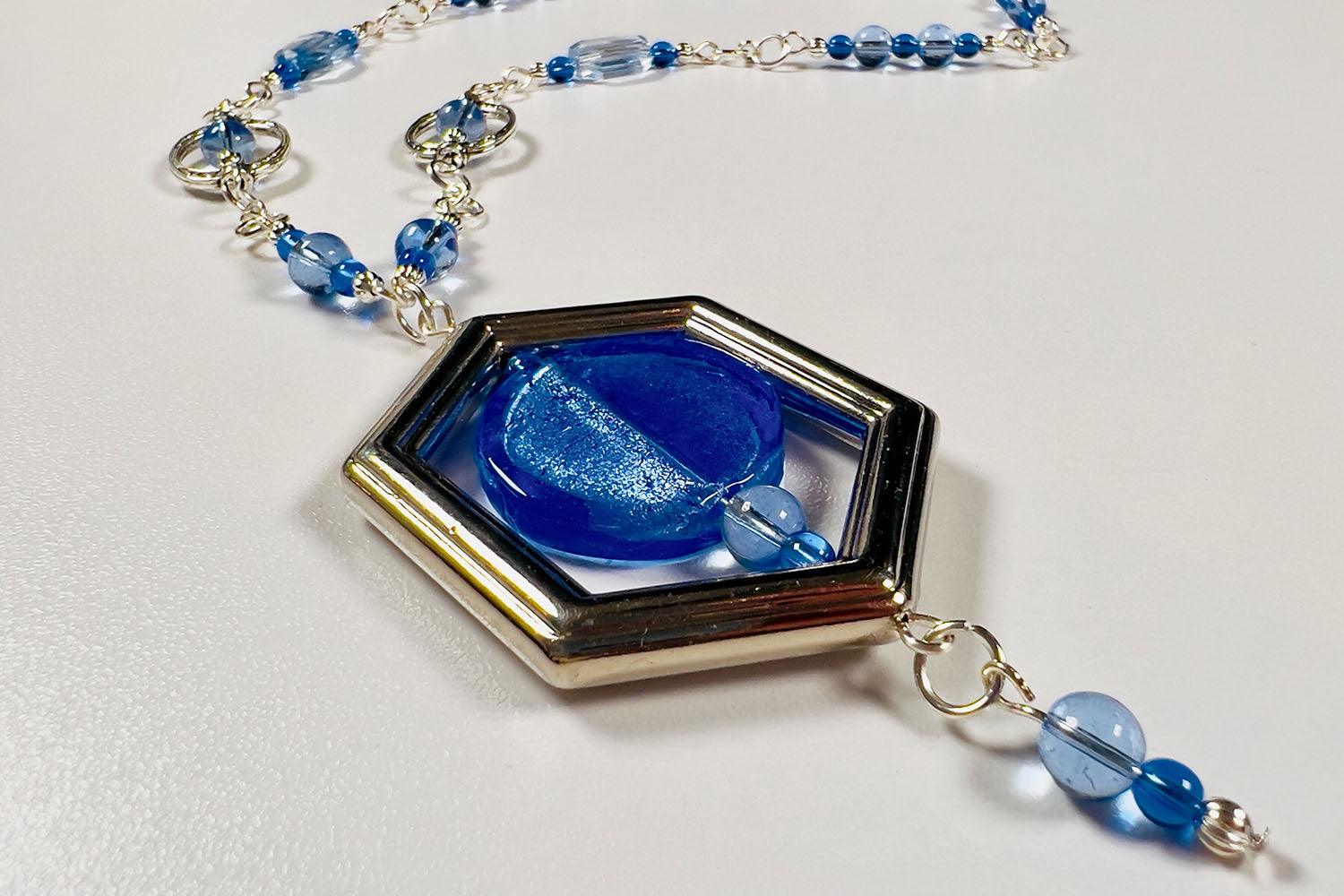 How to Use a Bead Frame Blue Pendant Necklace Affordable Jewellery