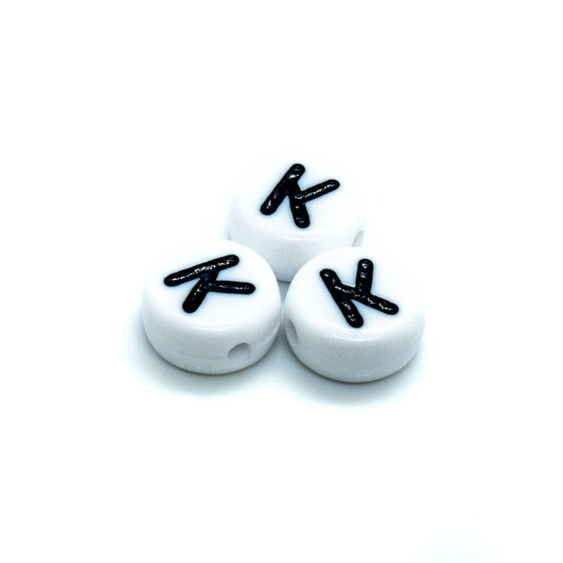 Load image into Gallery viewer, Acrylic Alphabet and Number Beads 7mm Letter K - Affordable Jewellery Supplies