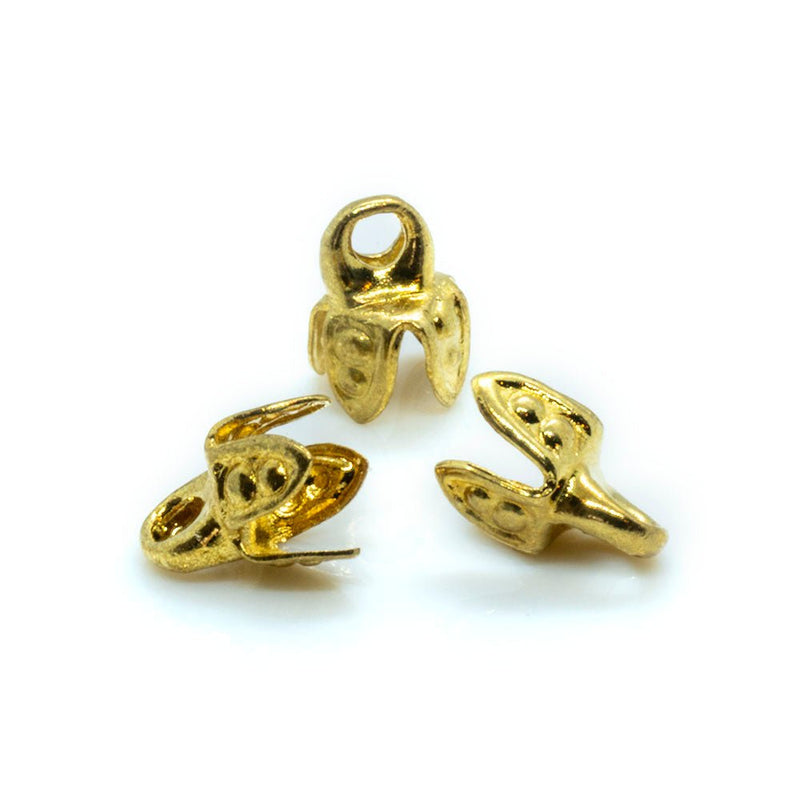 Load image into Gallery viewer, Bead Caps 4 - prong bell 4mm x 4.5mm Gold - Affordable Jewellery Supplies