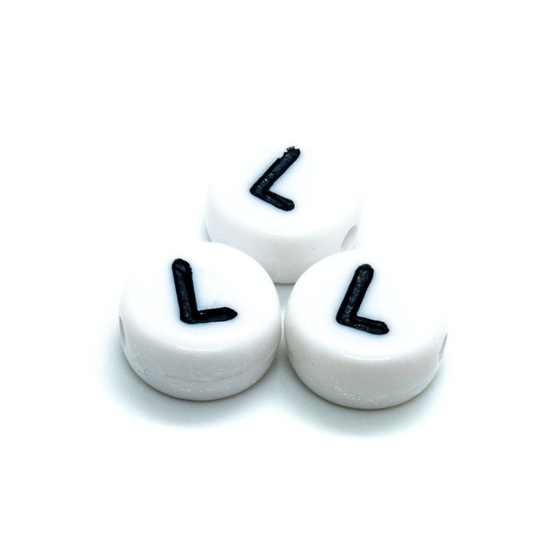 Load image into Gallery viewer, Acrylic Alphabet and Number Beads 7mm Letter L - Affordable Jewellery Supplies