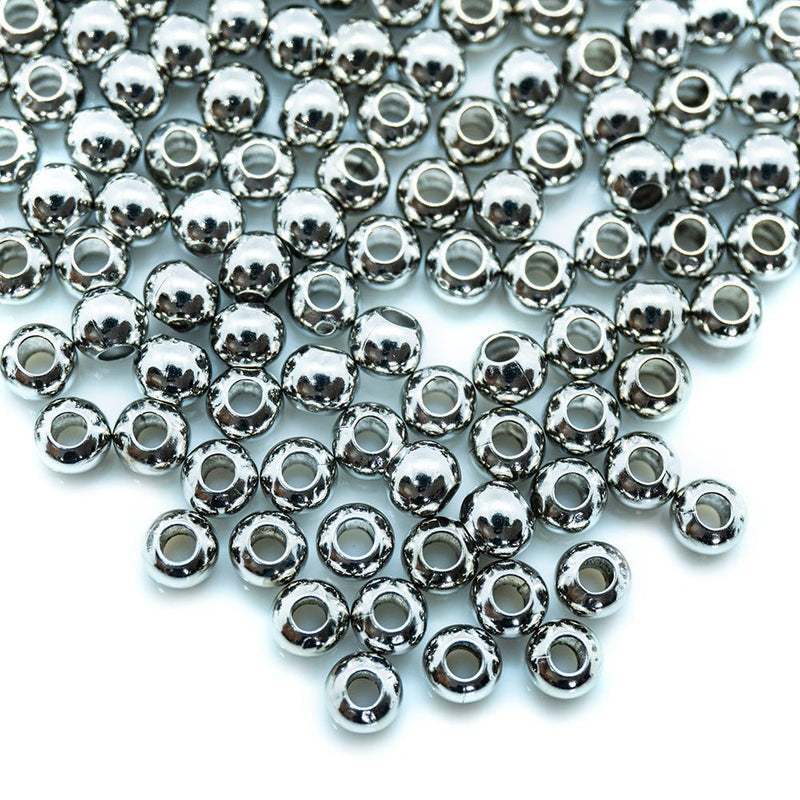 Load image into Gallery viewer, Smooth Round Seamed Spacer Bead 3mm Platinum - Affordable Jewellery Supplies