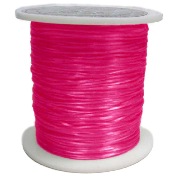Flat Crystal String Elastic Beading Thread 0.8mm x 60m Deep Pink - Affordable Jewellery Supplies