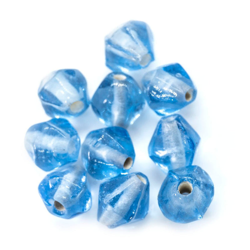 Load image into Gallery viewer, Glass Double Cone 5mm x 3mm Blue - Affordable Jewellery Supplies