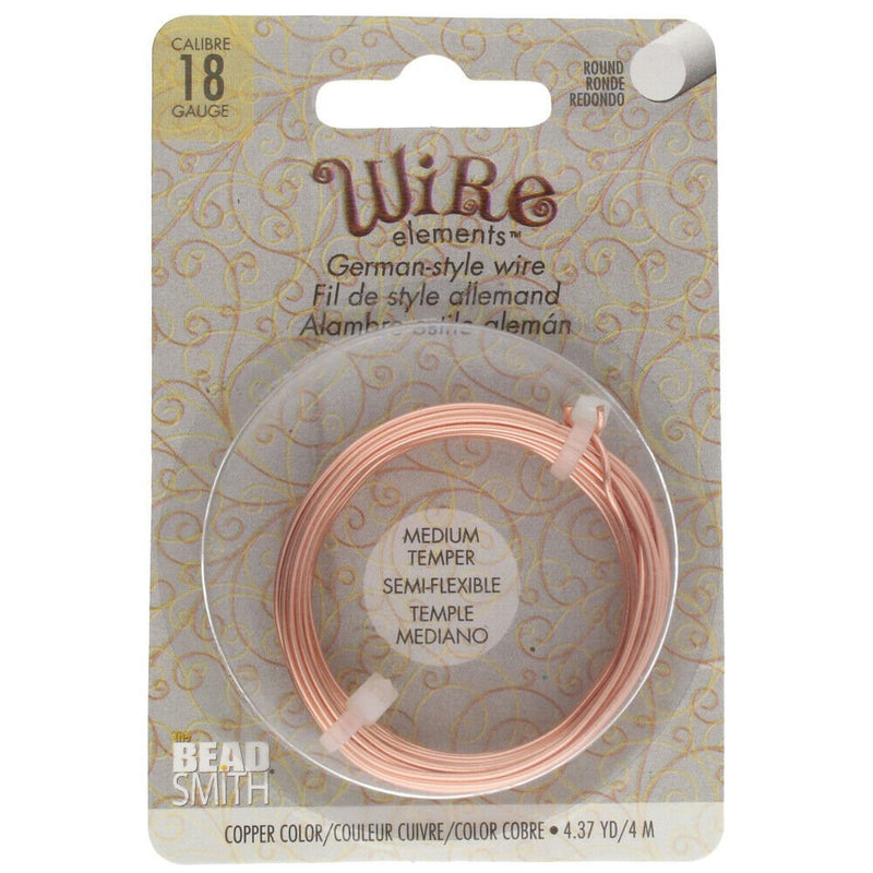 Load image into Gallery viewer, Beadsmith German Style Wire 18 Gauge 4m Copper - Affordable Jewellery Supplies