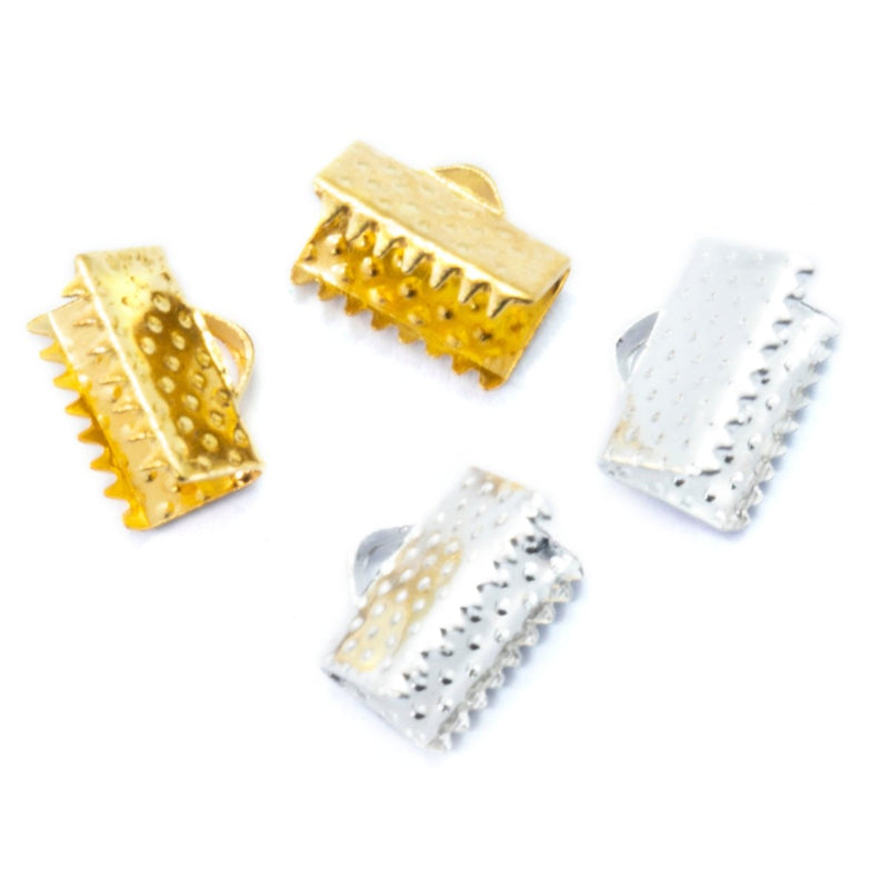 Load image into Gallery viewer, Ribbon Ends 10mm Silver - Affordable Jewellery Supplies