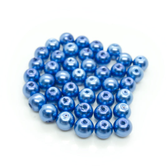Pearlised Glass Pearl 6mm Royal Blue - Affordable Jewellery Supplies
