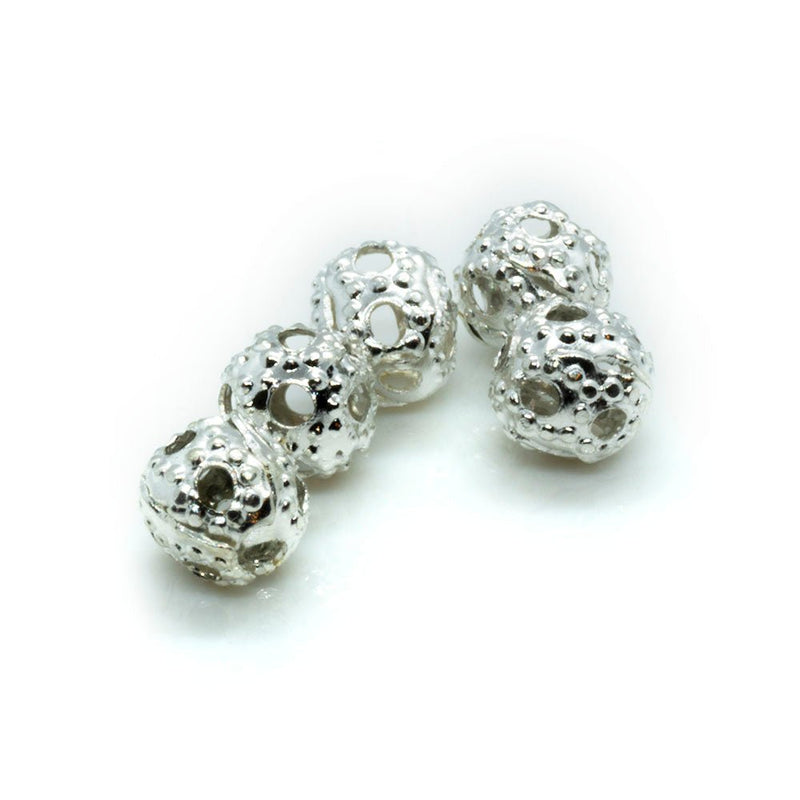 Load image into Gallery viewer, Filigree Round Metal Bead 4mm Silver - Affordable Jewellery Supplies