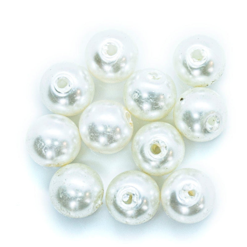 Load image into Gallery viewer, Coloured Glass Pearl Beads 6mm White - Affordable Jewellery Supplies