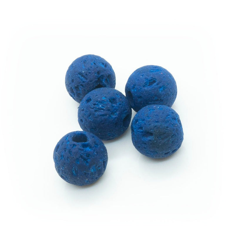 Load image into Gallery viewer, Synthetic Lava Rock Beads 6mm Blue - Affordable Jewellery Supplies
