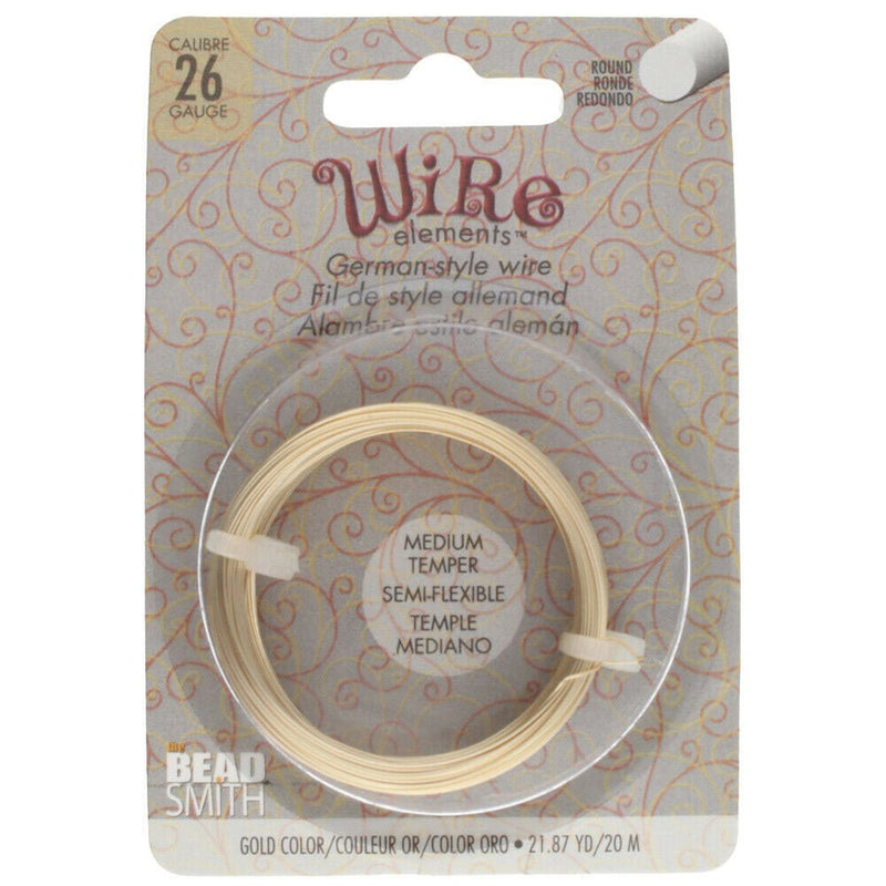 Load image into Gallery viewer, Beadsmith German Style Wire 26 Gauge 20m Golden - Affordable Jewellery Supplies