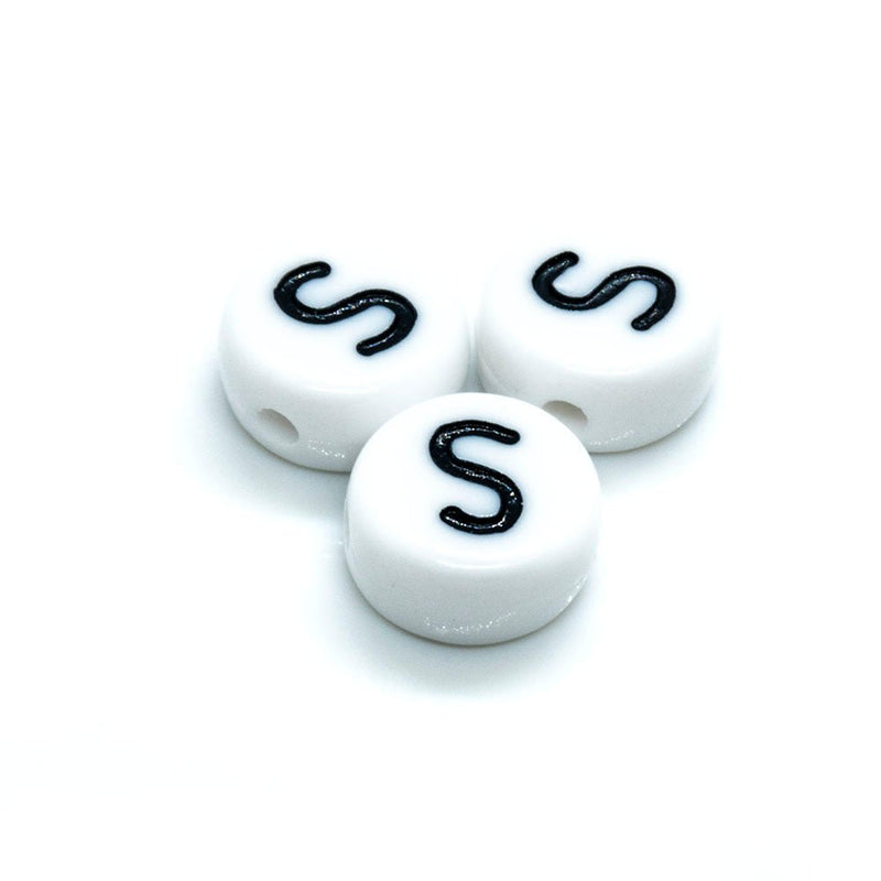 Load image into Gallery viewer, Acrylic Alphabet and Number Beads 7mm Letter S - Affordable Jewellery Supplies