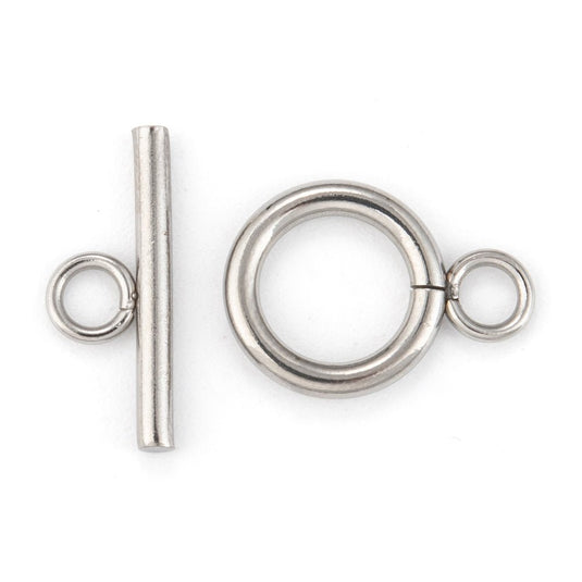304 Stainless Steel Plain Toggle Clasp 16.5mm x 12mm x 2mm Stainless Steel - Affordable Jewellery Supplies