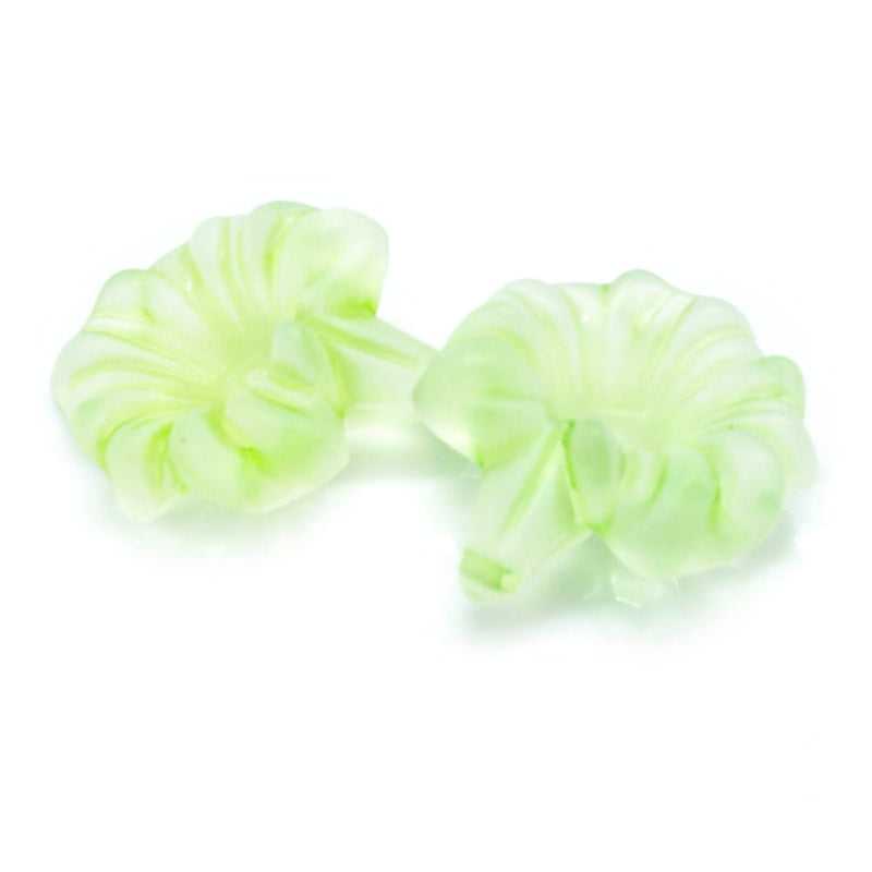Load image into Gallery viewer, Acrylic Lucite Frosted Flower 31mm x 28mm Lime - Affordable Jewellery Supplies