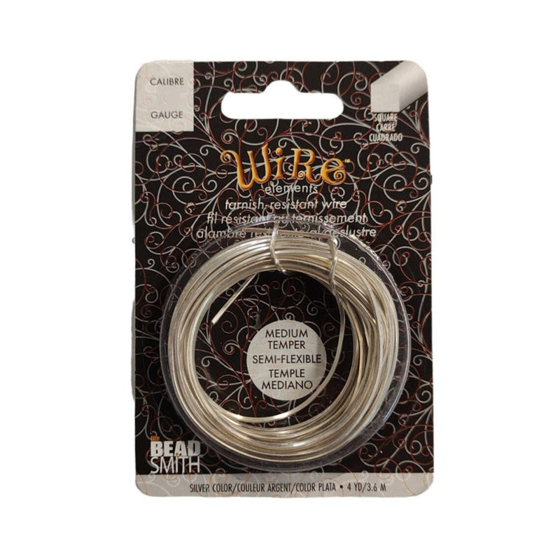 Load image into Gallery viewer, Beadsmith Square Wire 18 Gauge/1.02mm 3.6m Silver - Affordable Jewellery Supplies