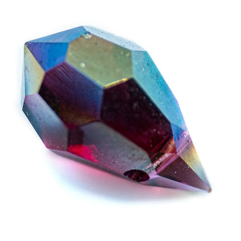 Load image into Gallery viewer, Czech Glass Faceted Drop 10mm x 6mm Fuchsia Celsian - Affordable Jewellery Supplies