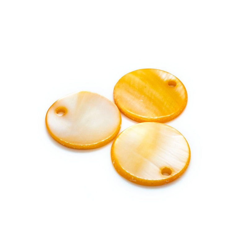 Load image into Gallery viewer, Shell Pendants (Drops) Round 15mm Orange - Affordable Jewellery Supplies