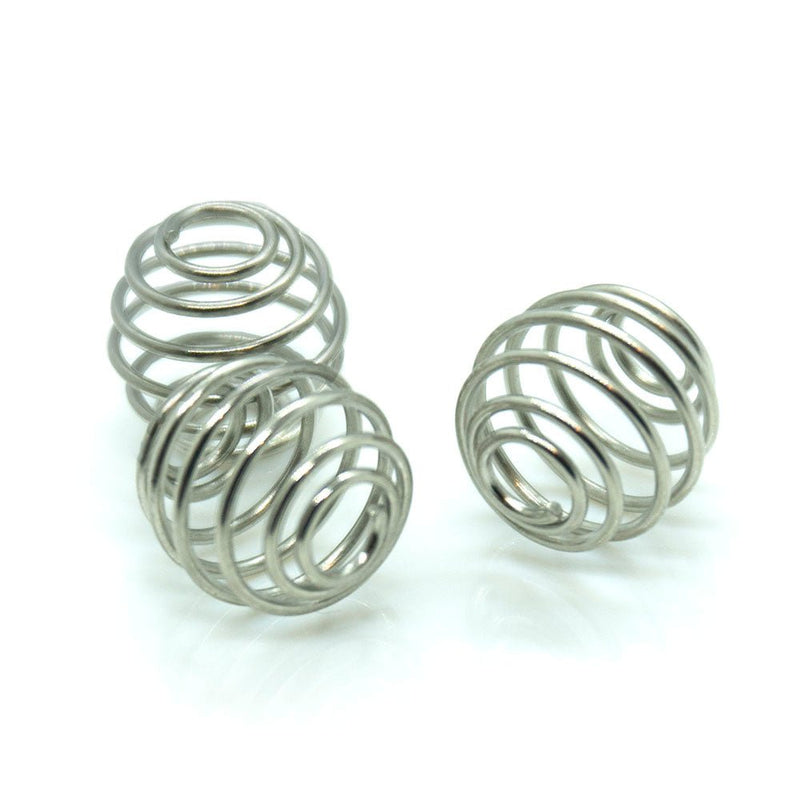 Load image into Gallery viewer, Spring Cage Bead 9mm Dark Silver - Affordable Jewellery Supplies