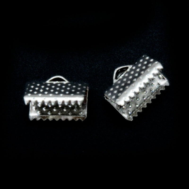 Load image into Gallery viewer, Ribbon Ends 10mm Silver - Affordable Jewellery Supplies