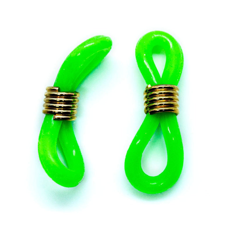 Load image into Gallery viewer, Eyeglass Rubber Connectors 20mm x 7mm Bright Green - Affordable Jewellery Supplies