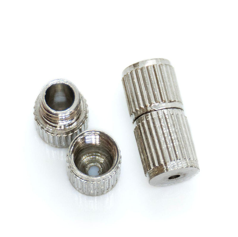 Load image into Gallery viewer, Screw Clasp 8mm x 4mm Platinum - Affordable Jewellery Supplies