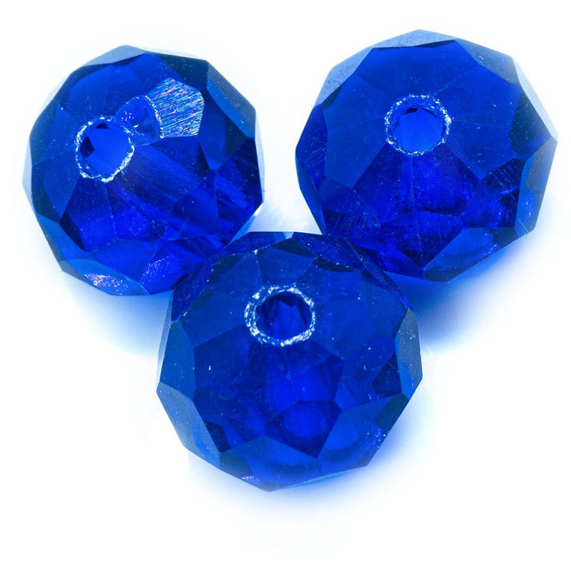 Load image into Gallery viewer, Austrian Crystal Faceted Rondelle 8mm x 6mm Cobalt - Affordable Jewellery Supplies