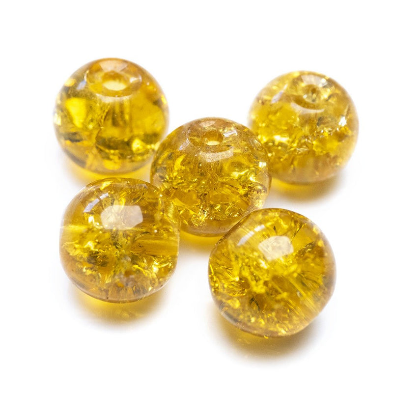 Load image into Gallery viewer, Glass Crackle Beads 8mm Topaz - Affordable Jewellery Supplies