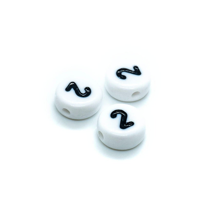 Load image into Gallery viewer, Acrylic Alphabet and Number Beads 7mm Number 2 - Affordable Jewellery Supplies