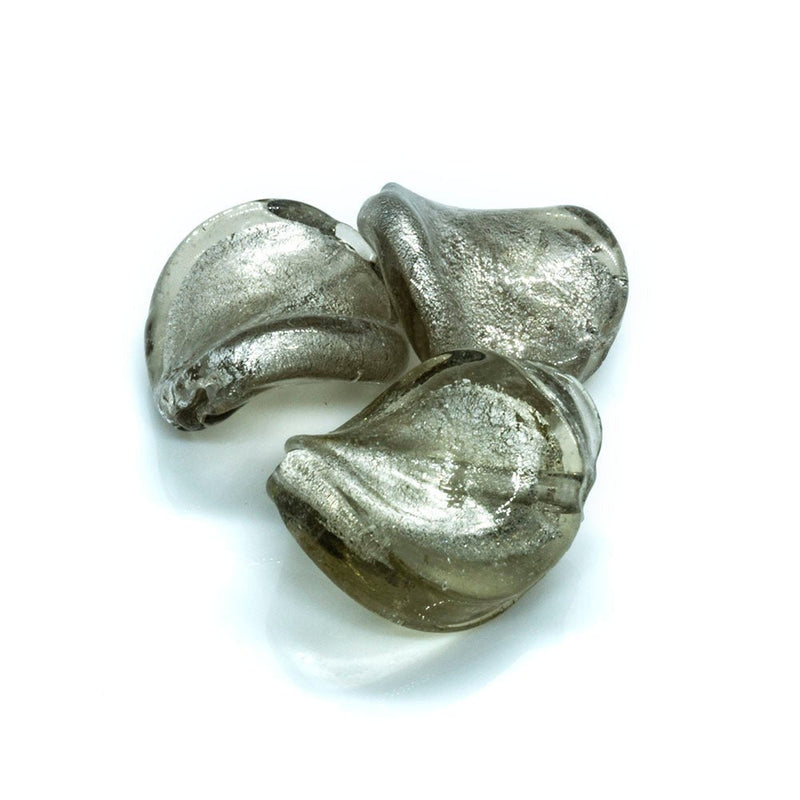 Load image into Gallery viewer, Lampworked Glass Twist Beads 18mm x 15mm Grey - Affordable Jewellery Supplies