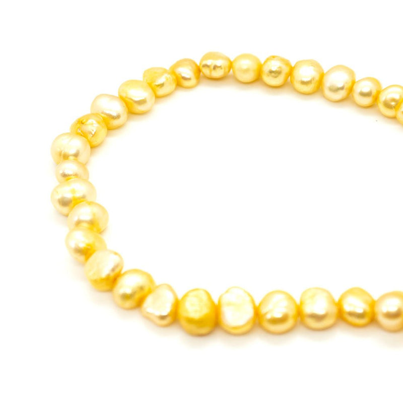 Load image into Gallery viewer, Freshwater Pearls B Grade 5 - 6mm x 35cm length Yellow - Affordable Jewellery Supplies