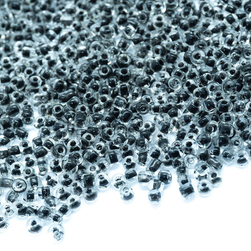 Load image into Gallery viewer, Transparent Colour Lined Seed Beads 11/0 Black - Affordable Jewellery Supplies