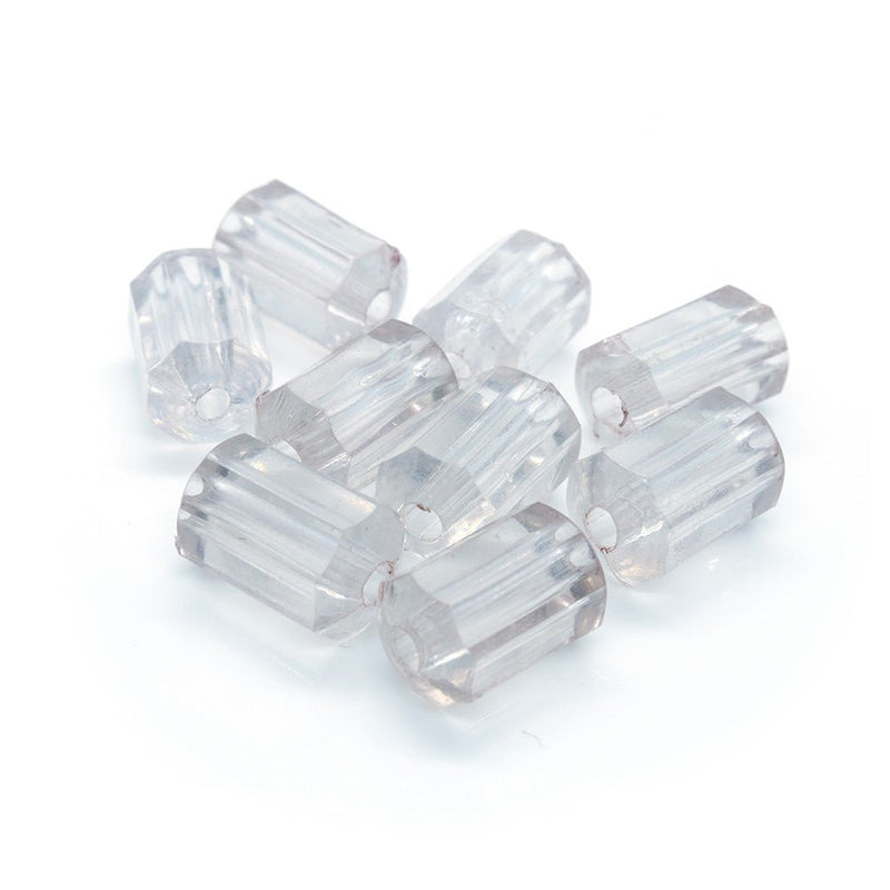 Load image into Gallery viewer, Acrylic Faceted Tube 12mm x 8mm Very Light Pink - Affordable Jewellery Supplies
