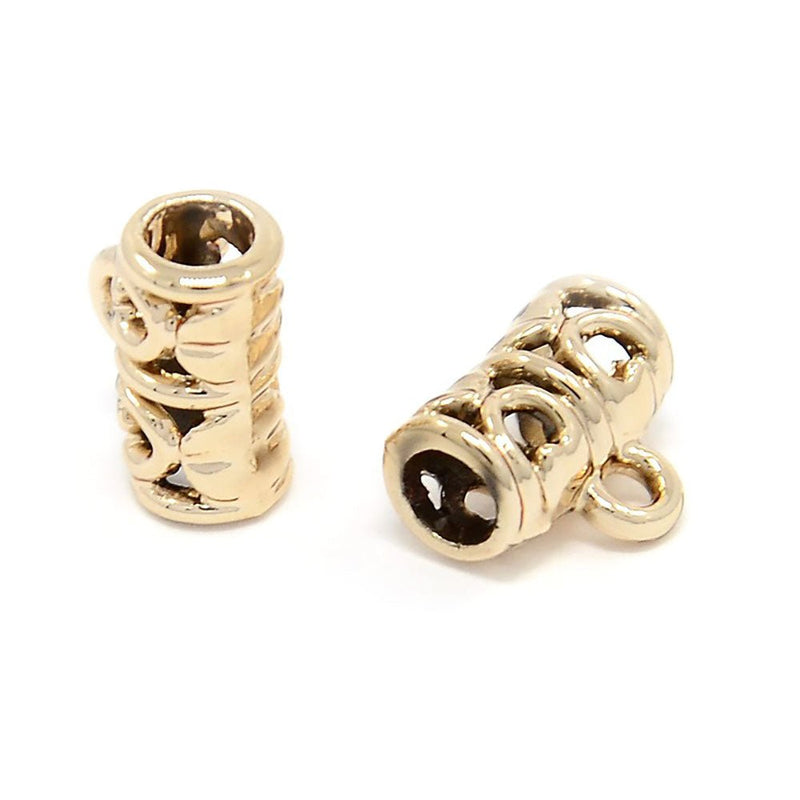 Load image into Gallery viewer, Curved Barrel Bead 12mm x 6mm Light Gold - Affordable Jewellery Supplies
