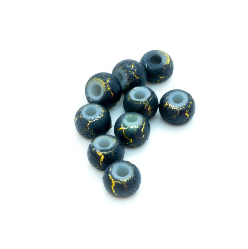 Load image into Gallery viewer, Gold Desert Sun Beads 4mm Black - Affordable Jewellery Supplies