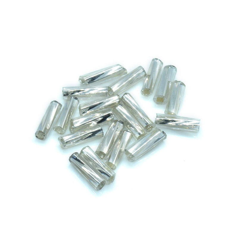 Load image into Gallery viewer, Bugle Beads Twist Silver Lined 6.3mm (1/4 inch) Silver - Affordable Jewellery Supplies