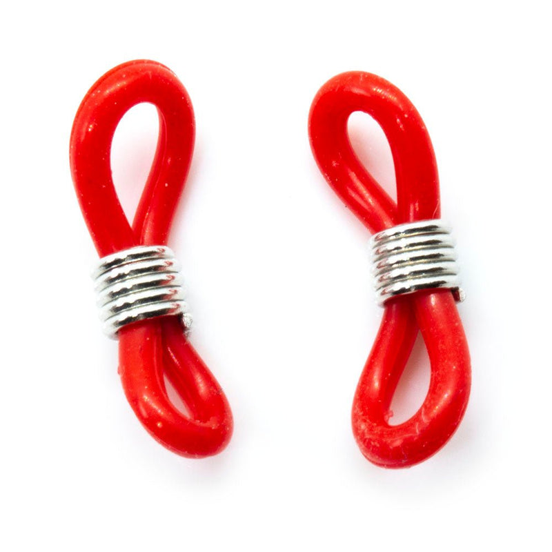 Load image into Gallery viewer, Eyeglass Rubber Connectors 20mm x 7mm Red - Affordable Jewellery Supplies