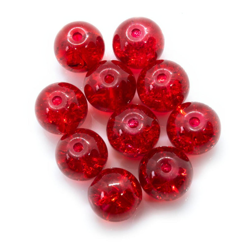 Load image into Gallery viewer, Glass Crackle Beads 8mm Red - Affordable Jewellery Supplies