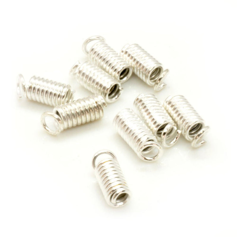 Load image into Gallery viewer, Spring Coil End 3mm x 7mm Silver - Affordable Jewellery Supplies