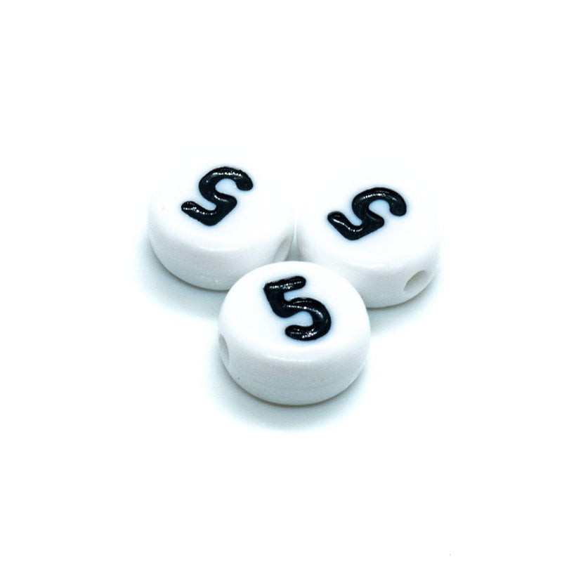 Load image into Gallery viewer, Acrylic Alphabet and Number Beads 7mm Number 5 - Affordable Jewellery Supplies
