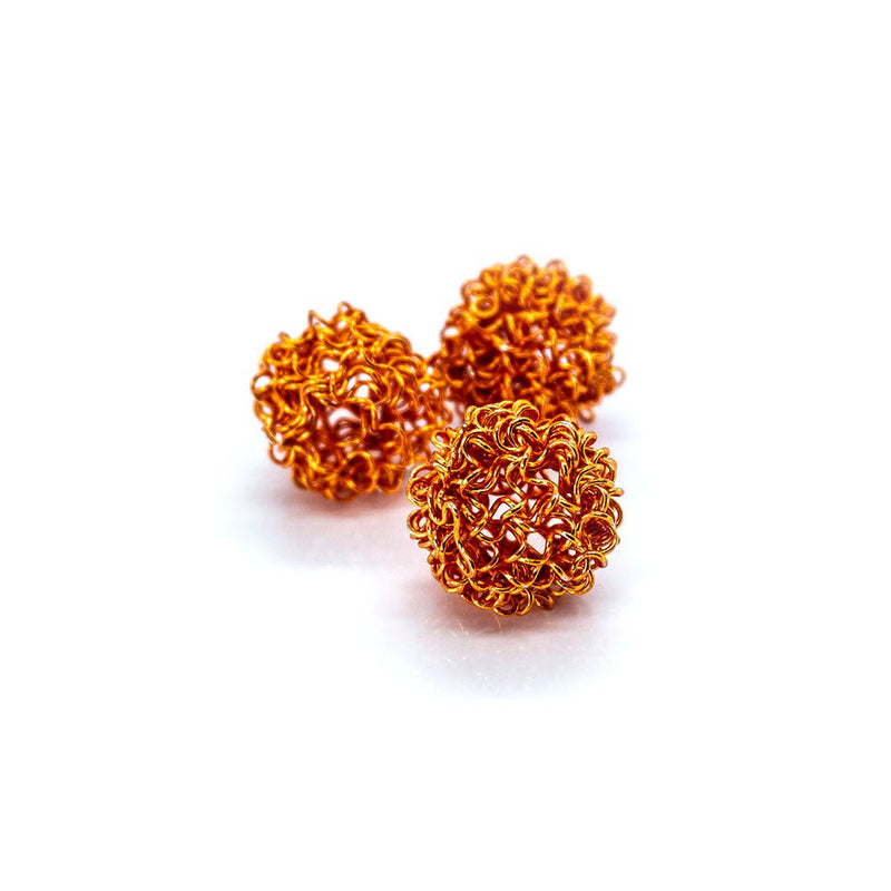 Load image into Gallery viewer, Woven Ball 17mm Gold - Affordable Jewellery Supplies