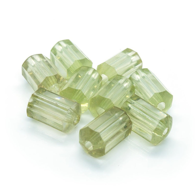 Load image into Gallery viewer, Acrylic Faceted Tube 12mm x 8mm Olive - Affordable Jewellery Supplies