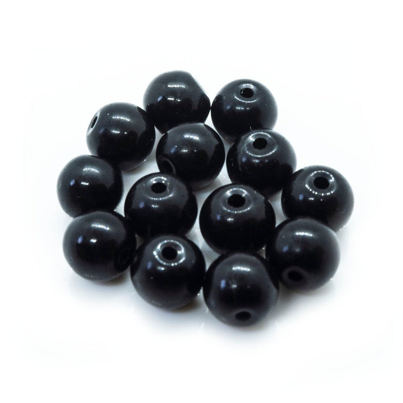 Load image into Gallery viewer, Crystal Glass Smooth Round Beads 6mm Jet (Opaque) - Affordable Jewellery Supplies
