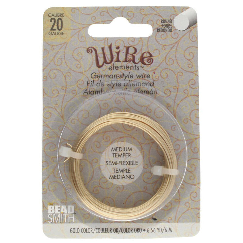 Load image into Gallery viewer, Beadsmith German Style Wire 20 Gauge 6m Golden - Affordable Jewellery Supplies