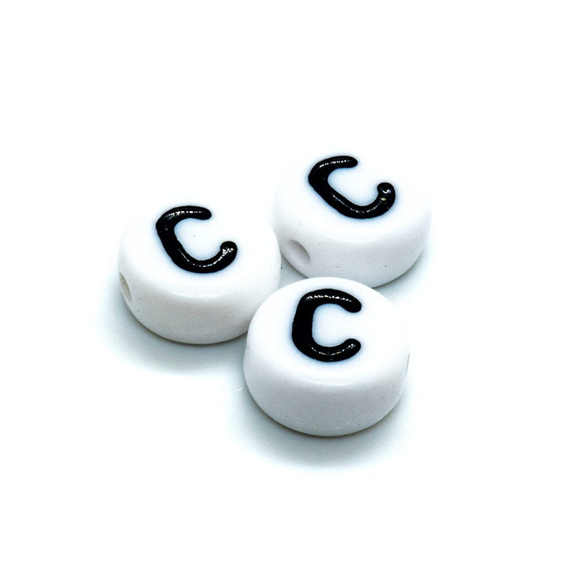 Load image into Gallery viewer, Acrylic Alphabet and Number Beads 7mm Letter C - Affordable Jewellery Supplies