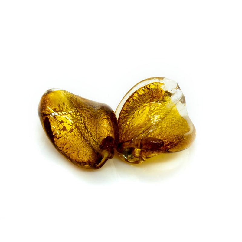 Load image into Gallery viewer, Lampworked Glass Twist Beads 18mm x 15mm Gold - Affordable Jewellery Supplies