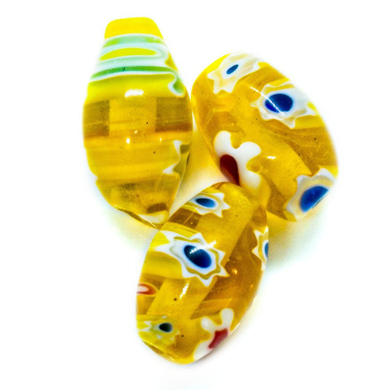 Load image into Gallery viewer, Millefiori Glass Oval 8mm x 6mm Gold - Affordable Jewellery Supplies