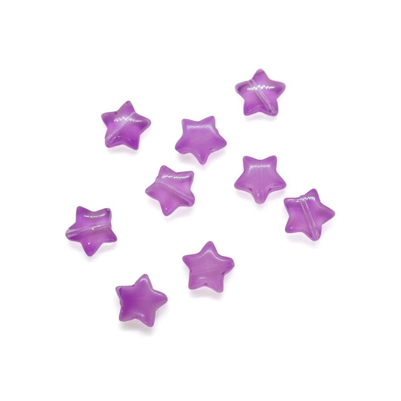 Load image into Gallery viewer, Transparent Glass Star Beads 10mm Orchid - Affordable Jewellery Supplies
