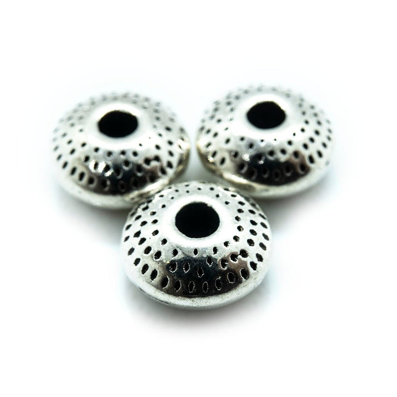Load image into Gallery viewer, Tibetan Style Metal Rondelle 8mm x 3.5mm Antique Silver - Affordable Jewellery Supplies